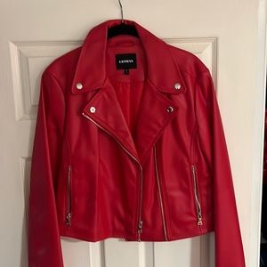 Express red biker jacket